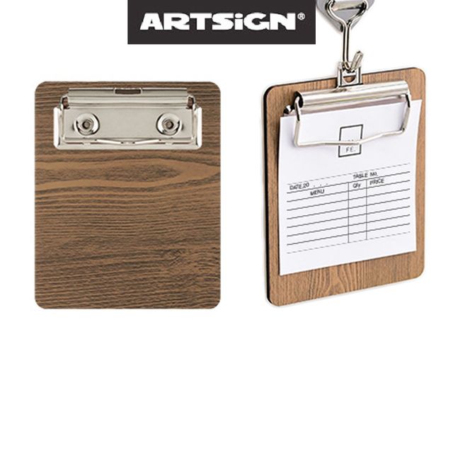 나무무늬 빌지 영수증 클립보드 갈색우드 110소