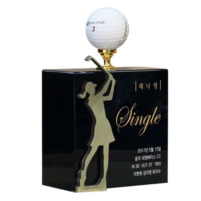 여자골퍼 볼탑 싱글패 SSC23 금속커팅 골프트로피