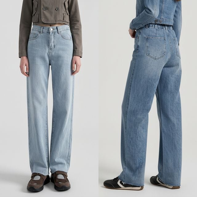 여성 뒷밴딩 와이드 데님 팬츠 3color JEB-1007084