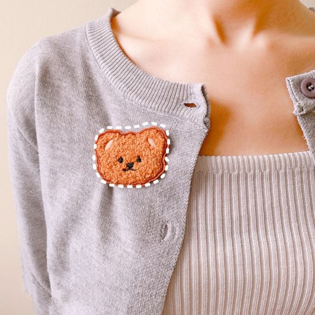 귀여운 곰 캐릭터 자수 패치 옷수선용 아이템