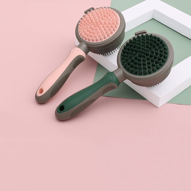 키밍 강아지 고양이 미용 브러시 원터치 목욕솔 마사지 털제거 반려동물용