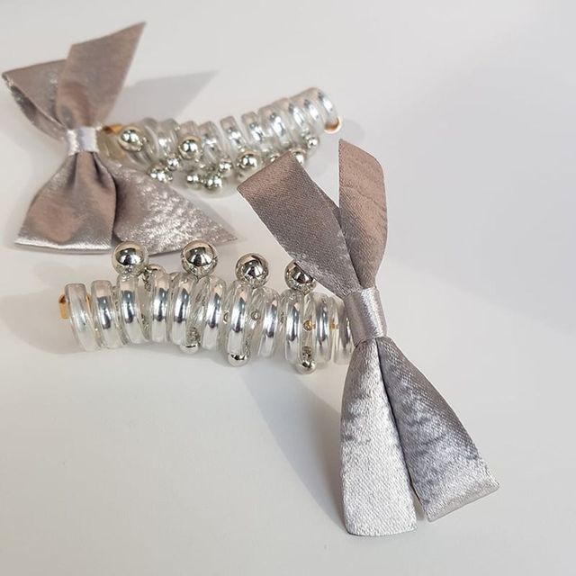 리본 와이어 헤어끈 2P 전화선 스타일 머리끈