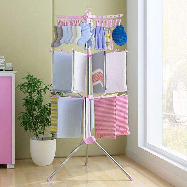다용도 3단 회전 빨래 건조대 실내외 사용 가능