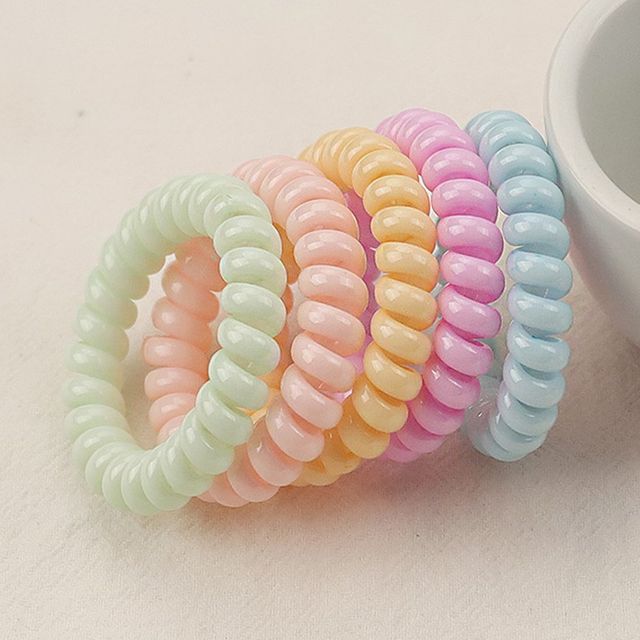 전화선 스프링 머리끈 5종세트 URK-033