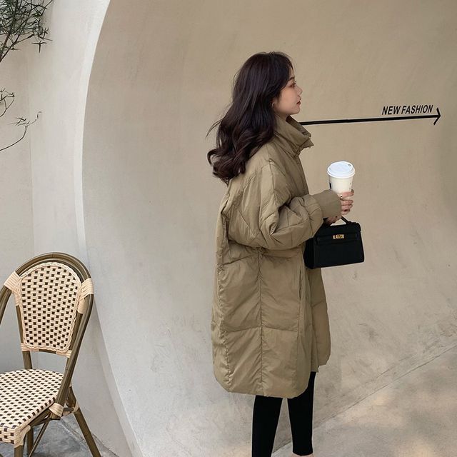 여성 스탠딩넥 면패딩 루즈핏 재킷 OSM-1006017