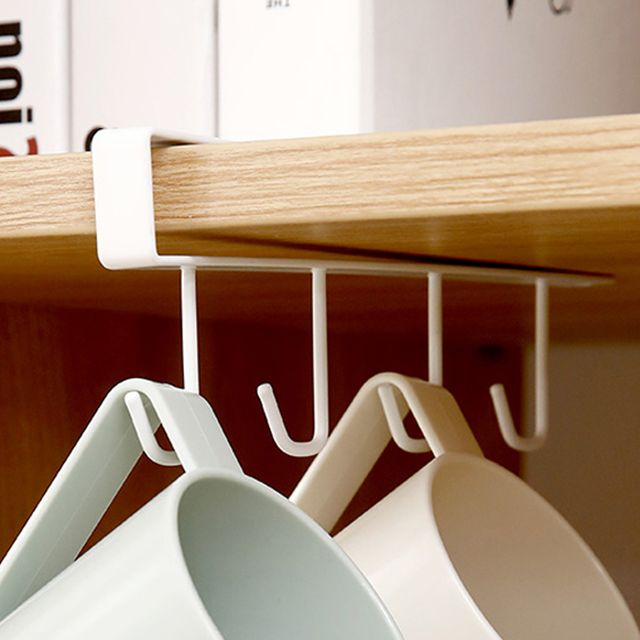 장만A710 컵걸이 행거 4구 소품걸이 선반꽂이형 컵행거 옷걸이 소품고리 정리대