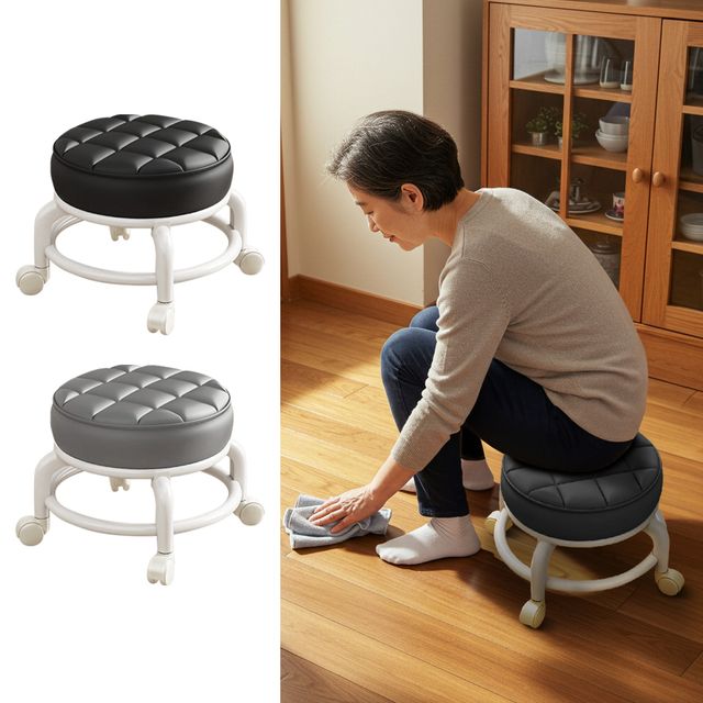 간이 앉은뱅이 의자 바퀴달린 풋스툴 미니 작업의자