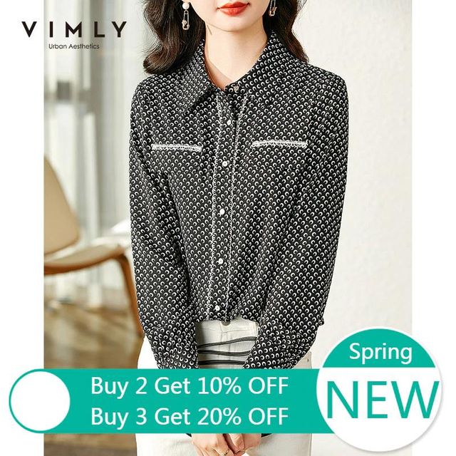 [해외] VIMLY 2022 봄 셔츠 여성용 긴 소매 셔츠 새로운 디자