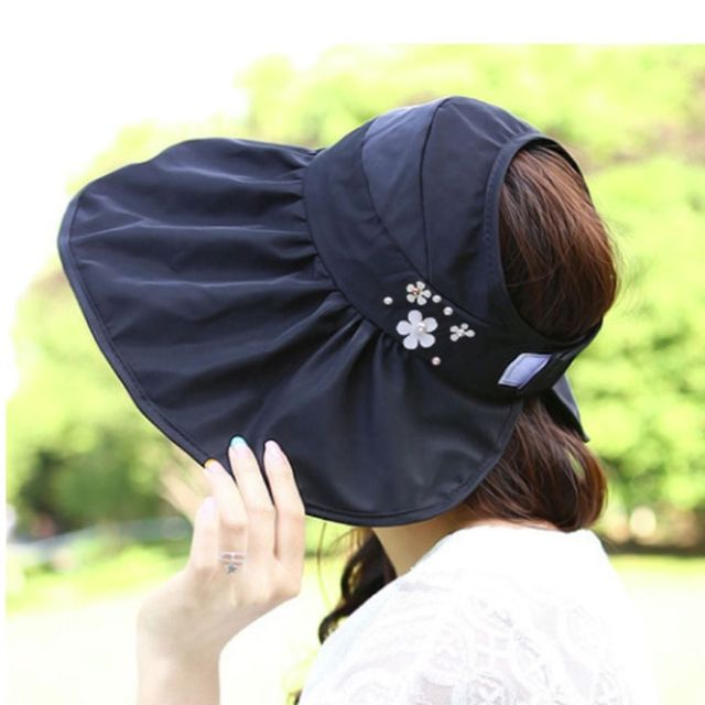 여름 자외선 차단 접이식 썬캡 챙넓은 여성 모자