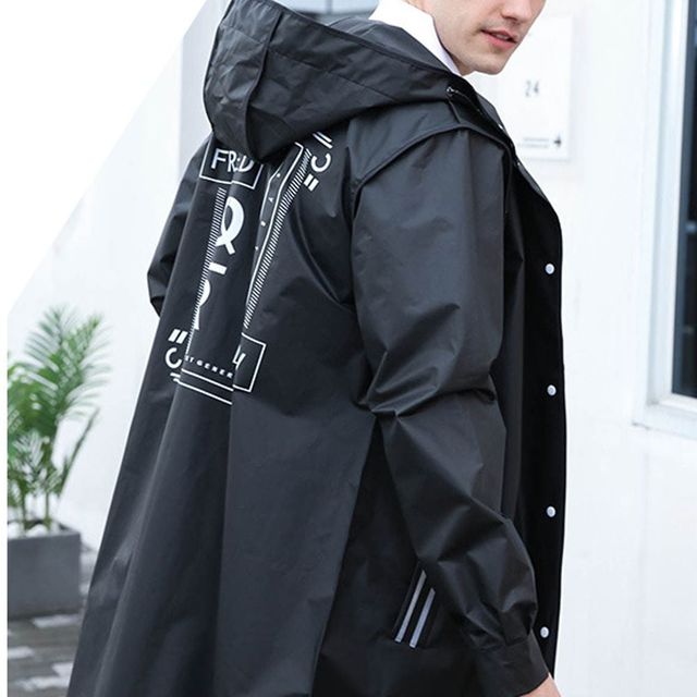 남성 방수 롱 레인코트 우비 EVA 소재 비 오는 날 최적화
