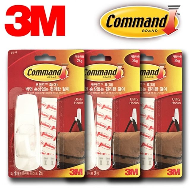 3M 벽걸이 후크행거 대형 3P