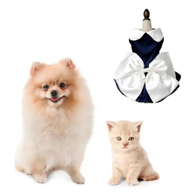 강아지 리본 웨딩 드레스 고양이 원피스 애견 치마