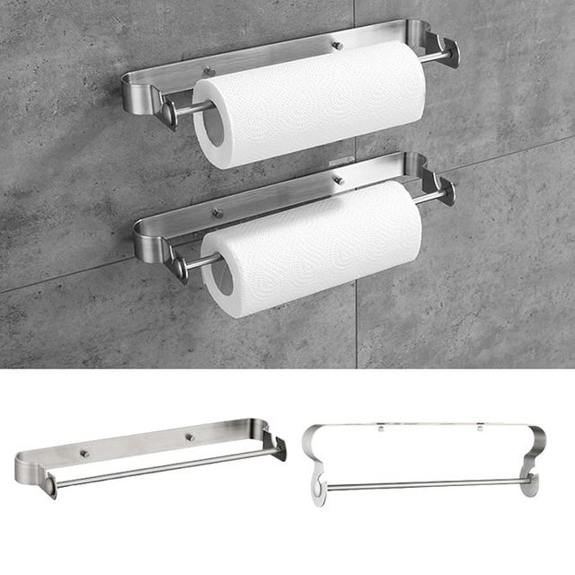 고급 무타공 스텐 키친타올걸이 홀더 거치대 롱타입