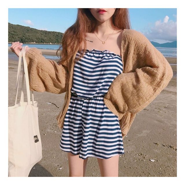 루즈핏 긴팔 니트 숄 가디건 BI-A500010