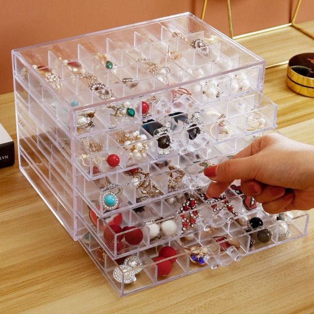 키밍 투명 글리터 네일 아트 보관함 수납 케이스