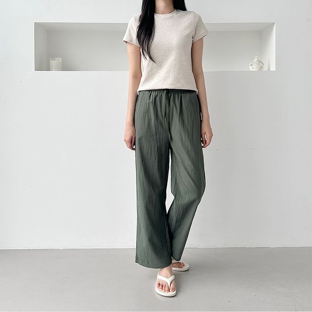 세느뷔 허리밴딩 인견 베이직 와이드바지 SD250624