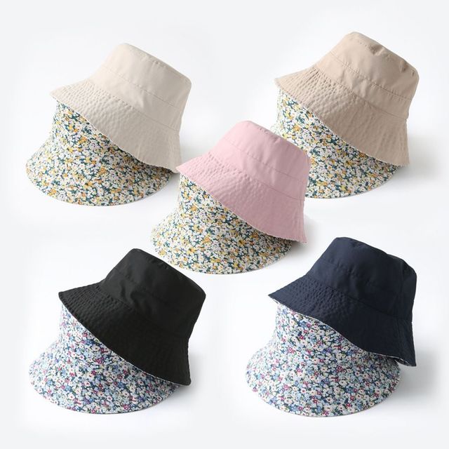여성 자외선 차단 플라워 양면 벙거지 모자 여행용