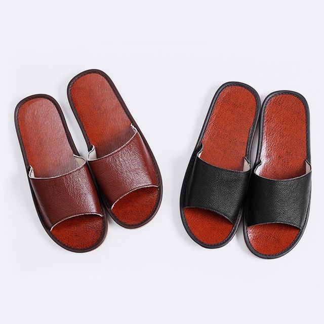 가죽 슬리퍼 실내화 남녀공용 거실화 편안한 하우스 슈즈