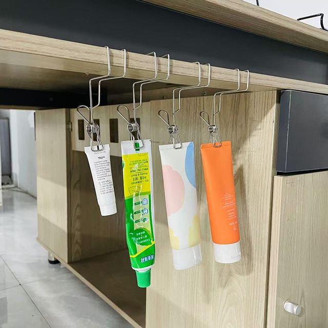 싱크대 상부장 걸이식 주방 화장실 스텐 멀티 집게