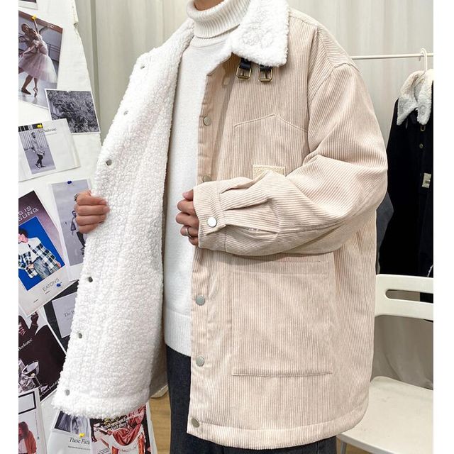[해외] 남성 루즈핏 인조캐시미어 코르덴자켓 겨울 카고재킷