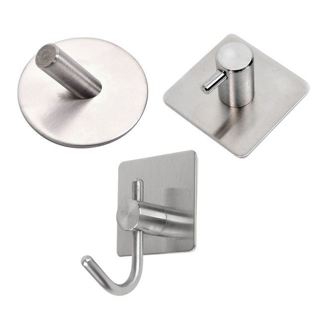 하니 강력접착 무타공 스텐 걸이 3종택1 옷걸이 소품