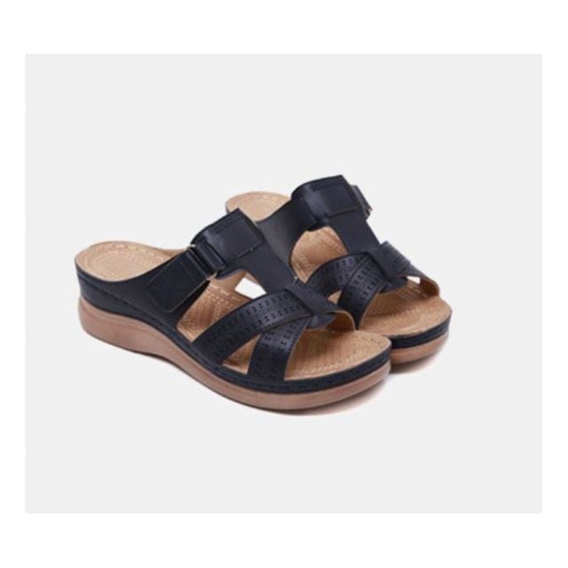 여성 키높이 통굽 웨지 슬리퍼 샌들 신발