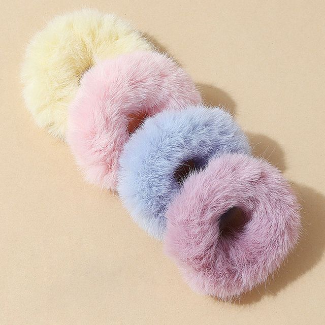 밍크 털 머리끈 스크런치 URK085