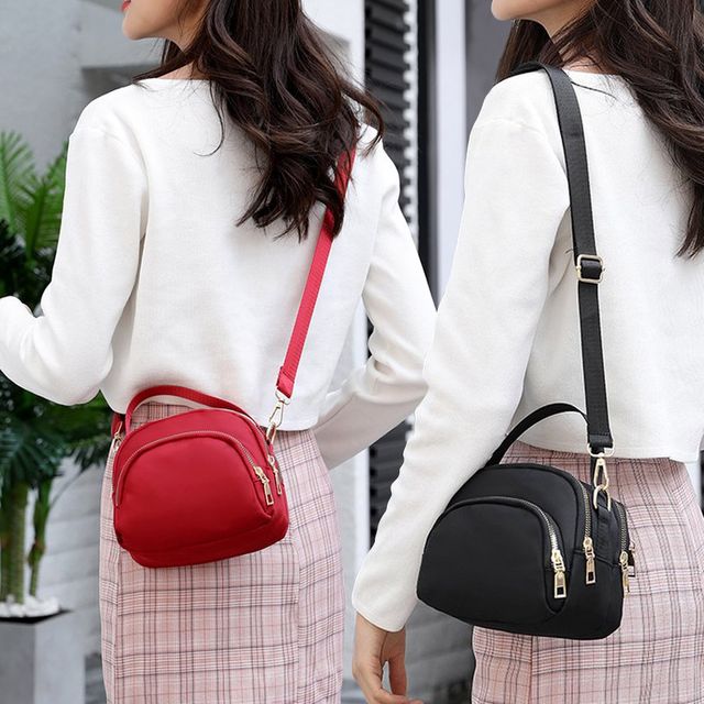 여성 4단 지퍼 포켓 숄더 크로스백 URK-320
