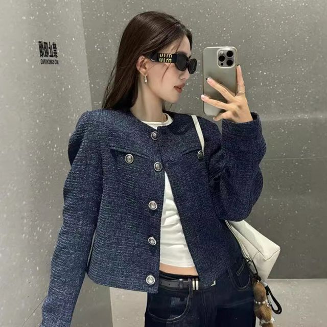 코울 트위드 버튼장식 데일리 자켓 SD-260146