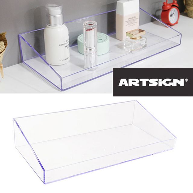 소품수납 사각아크릴 소품트레이 투명 트레이선반