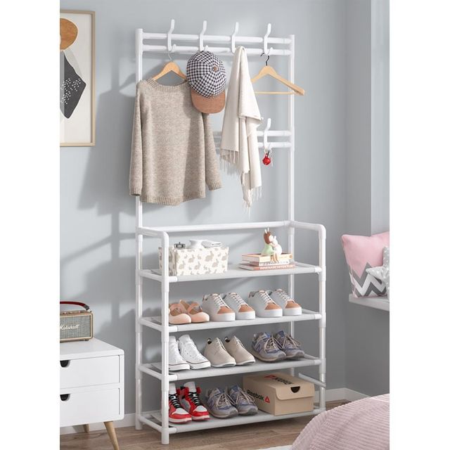 다용도 조립식 코너 행거 옷걸이 신발장 스탠드