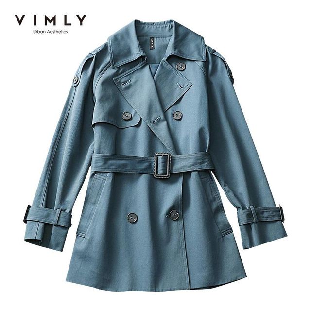[해외] 여자를위한 VIMLY 짧은 트렌치 코트 가을 겨울 2021