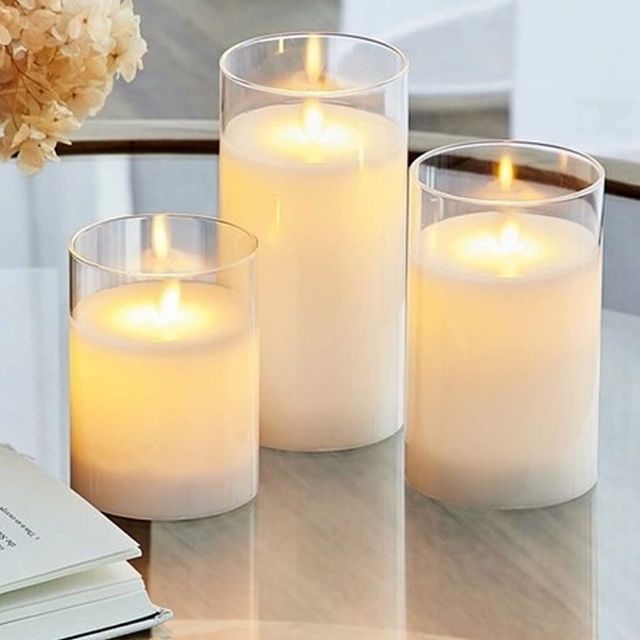 아크릴컵 전자 양초 3종세트 촛불 전자초 흔들불꽃