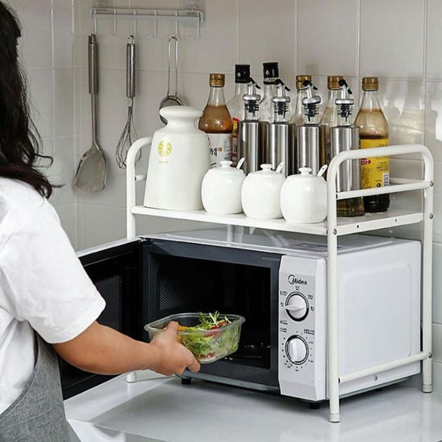 주방 정리 전자렌지 수납 선반 트레이 소품랙