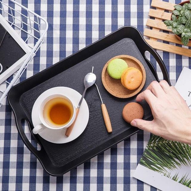 사각 손잡이 트레이 업소용 카페 쟁반