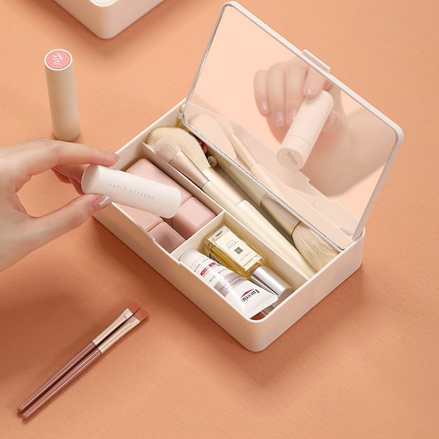 장만A789 휴대용 간이 화장대 보관함 여행용 폴더형 분리 거울 화장품함 파우치함