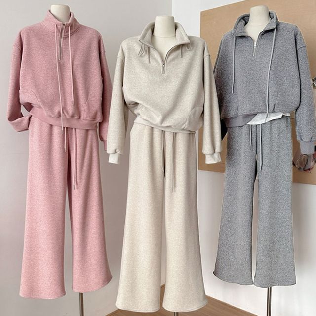 포켓 반집업 밴딩 팬츠 트레이닝 상하세트 투피스