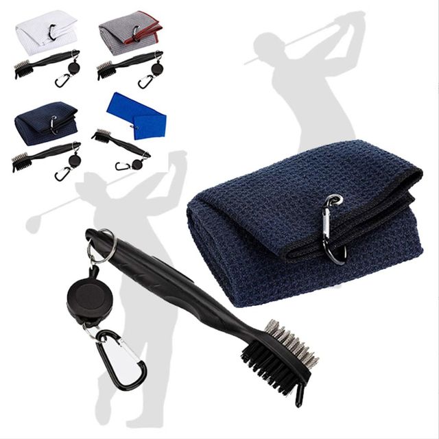 키밍 골프 청소용 타월 브러쉬 휴대용 2종세트