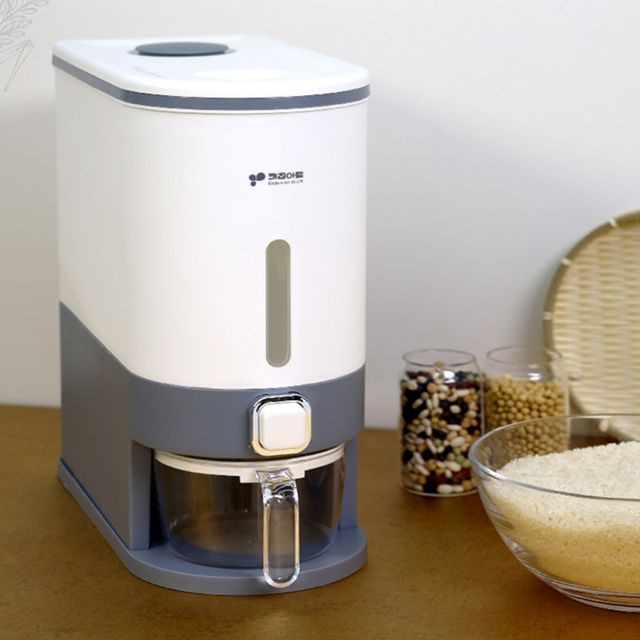 키친아트KG10 허브 쌀보관통 10kg 쌀통 곡식보관함 디스펜서 뒤주 보관용기