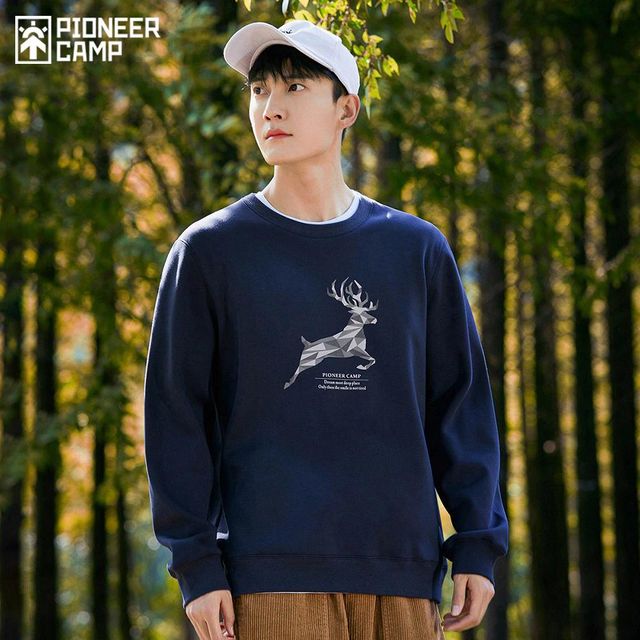 [해외] Pioneer Camp-새로운 새끼 사슴 프린트 스웨트 셔츠