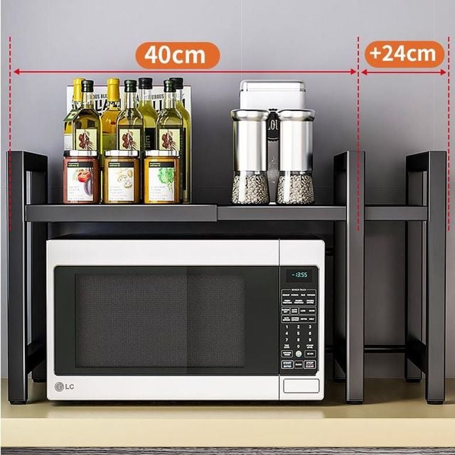 높이 조절 가능한 다용도 전자레인지 선반 수납장 1단