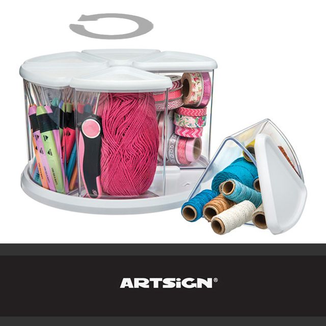 미용소품 화장품 문구 6칸 회전수납함