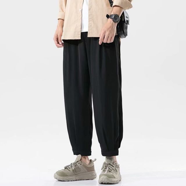 핀턱 9부 바지 남성 세미 와이드 루즈핏 팬츠 3계절
