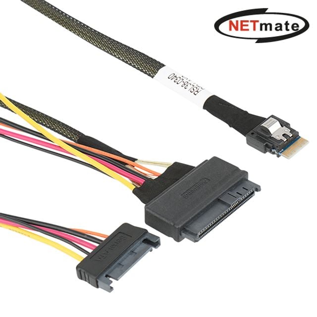 Slimline SAS(SFF-8654)U.2(SFF-8639) 케이블0.5m