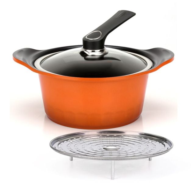 키친아트S20 세라믹코팅 알미늄 통주물 양수냄비20cm 스텐채반 전골냄비