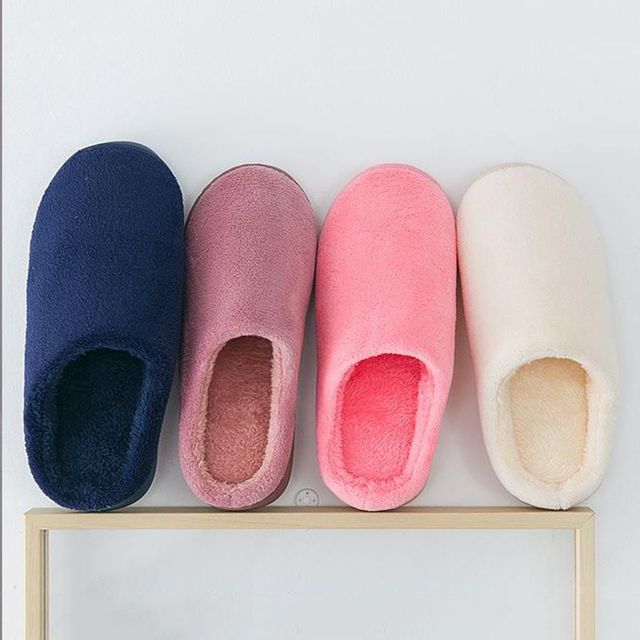 키밍 겨울 따뜻한 거실 실내화 사무실용 보온 슬리퍼