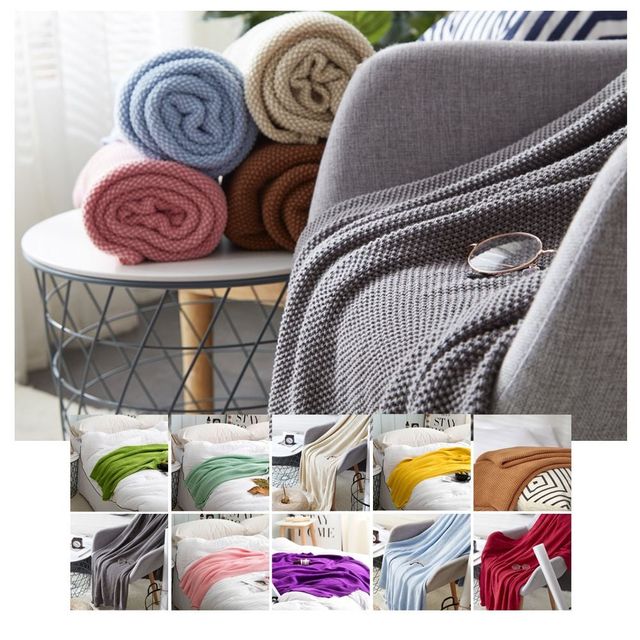 키밍 부드러운 니트 무릎담요 사무실 캠핑용 블링킷