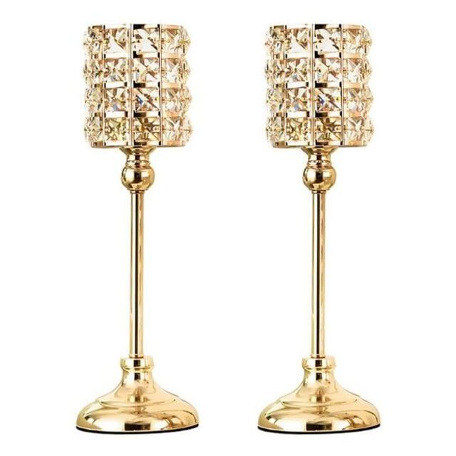 키밍 크리스탈 골드 촛대 인테리어 장식품 현관용 세트