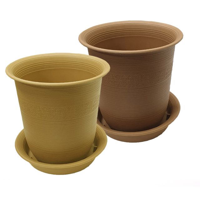 웰빙 원형 화분 플라스틱화분 화분받침 중형3호