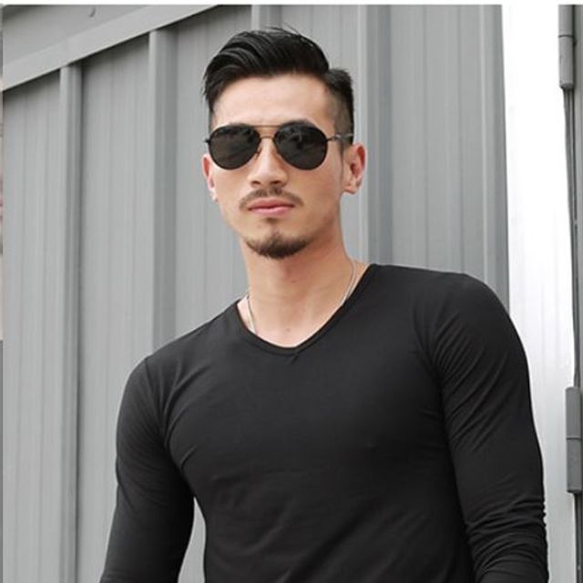 남성 무지 브이넥긴팔 기본티셔츠 긴팔티 V넥